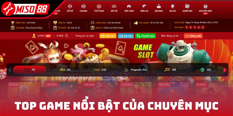 Nổ Hũ Miso88 3 Top game nổi bật của chuyên mục